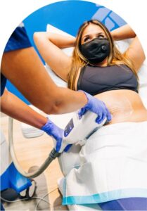 patient undergoing coolsculpting