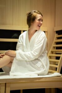 infrared sauna - happy woman