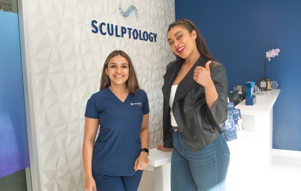 satisfied guest saying BYE BYE FAT