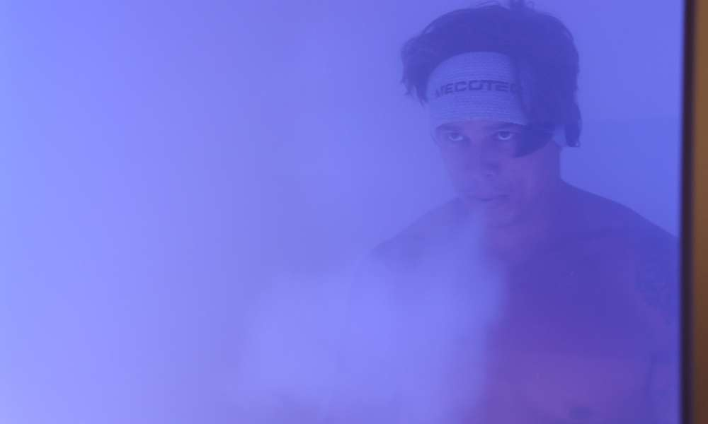 Man undergoing a Cryotherapy session for inflammation and metabolic boost in Bay Area