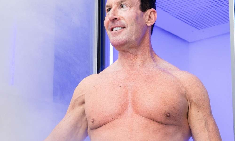 Client feeling refreshed after a Cryotherapy recovery session at Sculptology San Ramon studio.