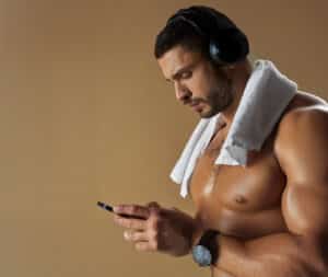 Male patient tracking his CoolSculpting treatment journey at Sculptology