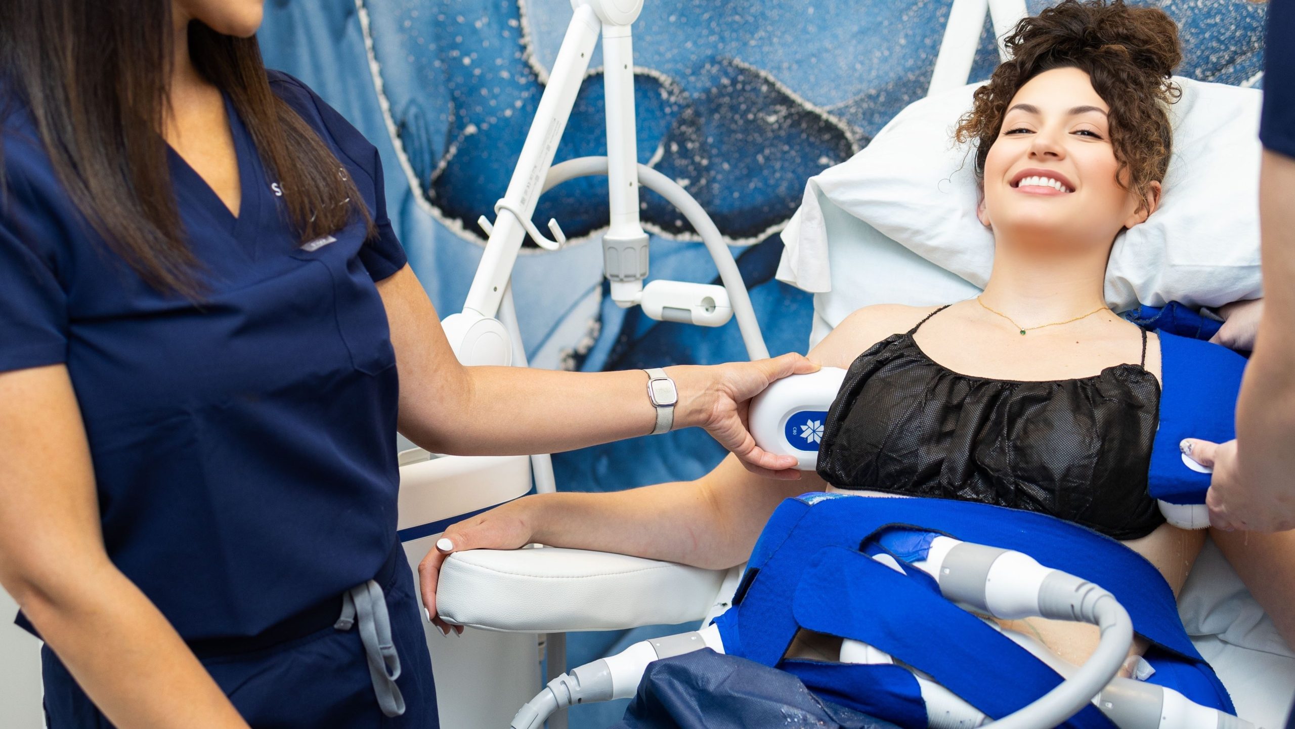 Aesthetic nurse performing procedure with precision