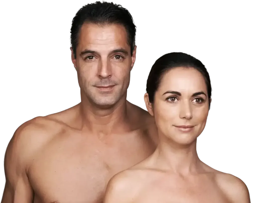 Couple enjoying results of aesthetic treatments at Sculptology in California