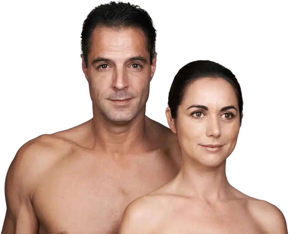 Couple enjoying results of aesthetic treatments at Sculptology in California