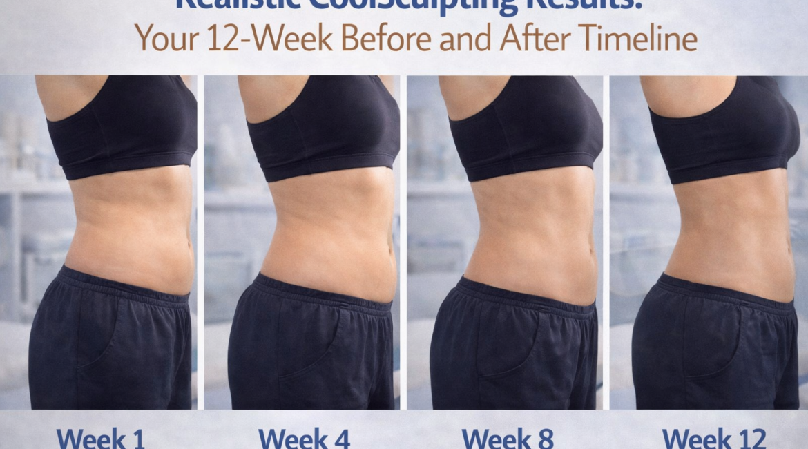 Realistic CoolSculpting results 12-week transformation