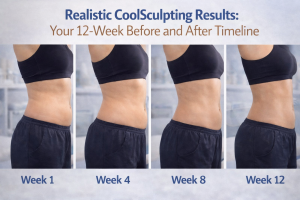 Realistic CoolSculpting results 12-week transformation